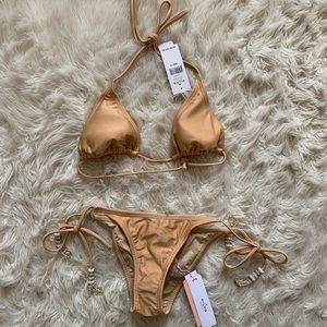 PILYQ tan shimmery bikini